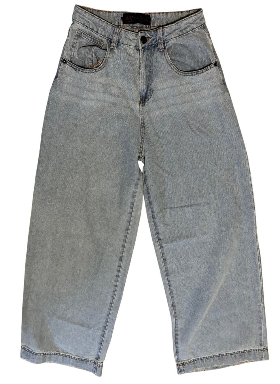 Love For Humanity Skate Baggy Wide Leg Denim Jeans 3/25 Y2K Vibe